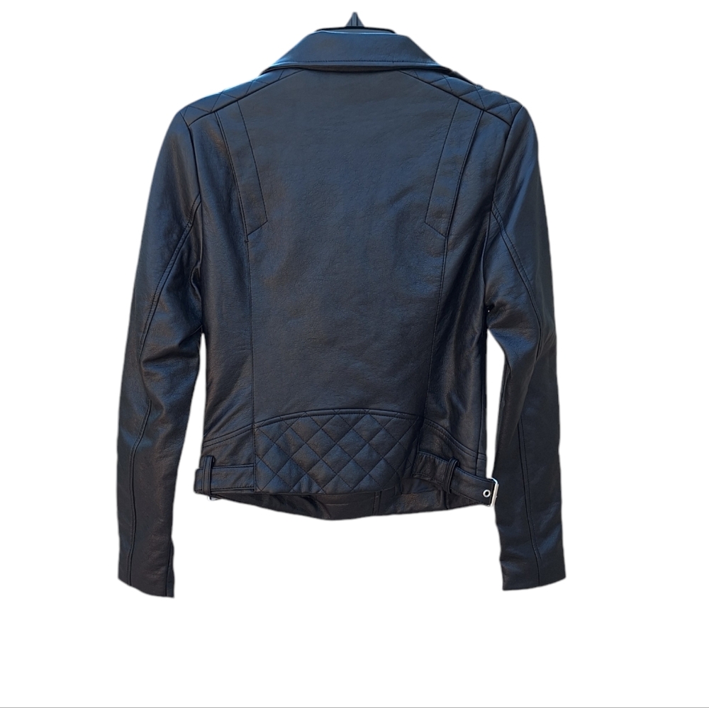 Romeo Juliet Leather Biker Jacket Moto Edgy Black Punk Rock Indie NEW Womens S - Picture 2 of 13